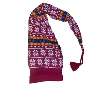 Gorro largo tejido de invierno Wigwam vintage con borlas - Imagen 1 de 8