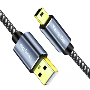 Mini USB Cable Braided USB 2.0 Type a to Mini B Cable Braided Charging Cord - Picture 1 of 12