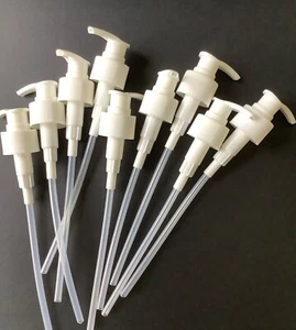 200 White Lotion Pumps 28410 Tube 147mm for Bottle Height 19cm or less FREE POST - Picture 1 of 8
