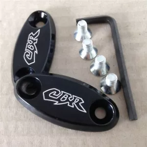 Mirror Block Off Base Plates For Honda Cbr 600 F4 F4I 900 Rr 929 954 1000Rr Blk - Picture 1 of 4