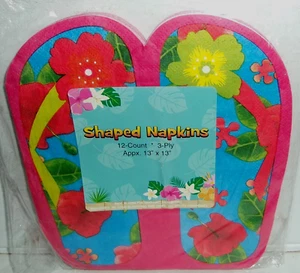 TROPICAL SHAPED LUNCHEON NAPKINS ~ 12 Ct. ~ 3 Ply ~ 13" x 13" ~ FLIPFLOPS - Picture 1 of 1