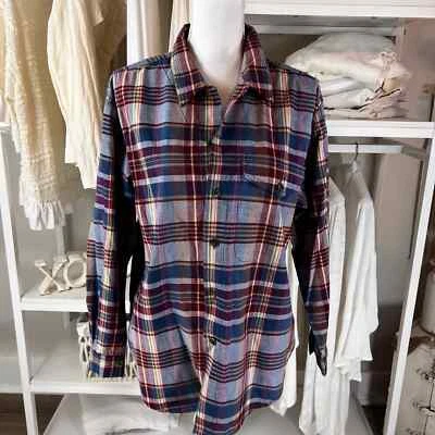Lizwear Liz Claiborne women's size medium plaid blue & red button down, #1742 - Image 1 of 4