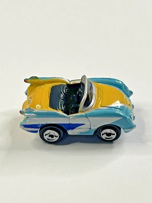 Micro Machines 1990, '55 Chevy Corvette Blue Yellow Ultrafast Collection #19 HTF - Image 1 of 4