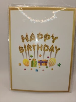 Pop Up Happy Birthday Gold Lettering Greeting Card  #75 - Image 1 of 4