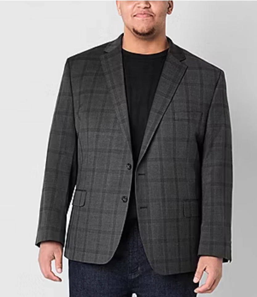 Tela elástica a cuadros grande y alta Shaquille O’Neal XLG para hombre ajuste regular 58R Foto 1 de 2