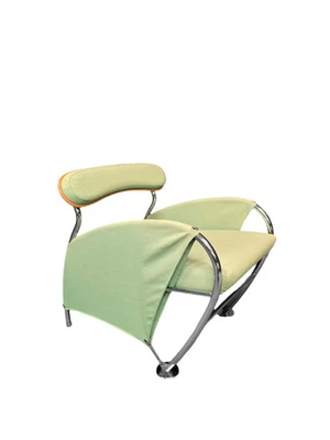 Italian Modern Memphis Style "Uno" Arm Chair By Massimo Iosa Ghini - Green - Image 1 of 4