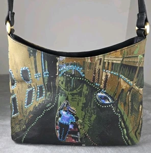 Bolso de Hombro Bolso Cartera Estampado Bueno Venecia NUEVO Vintage Estrás - Imagen 1 de 24