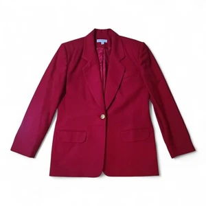 Vintage David Brooks Damen rot Wolle Blazer Jacke Größe 6 Petite Made in USA - Bild 1 von 6