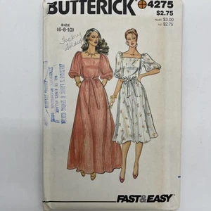 Vestido Butterick 4275 holgado ajustado tallas 6 8 10 vintage años 70 sin cortar - Imagen 1 de 4