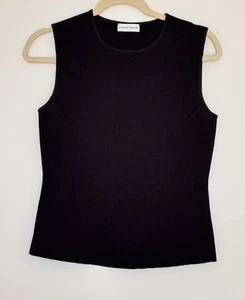SCANLAN THEODORE - Black Crepe Knit Sleeveless Tank Top, As New, Small - Picture 1 of 13