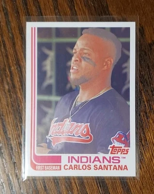 RARE ERROR NO AUTO 2017 Topps Archives #199 Carlos Santana Cleveland Indians - Image 1 of 2