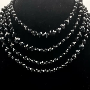 Collana Casa Bianca Mercato Nero Laureata Spinello Nero e Perline Argento 56" - Foto 1 di 6