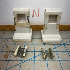 Vtg. White Ceramic Porcelain Wall Mount Bathroom Kitchen Towel Bar Holder - Picture 1 of 17