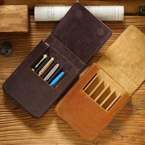 Astuccio portamatite cancelleria portamatite 6 slot vera pelle] - Foto 1 di 25