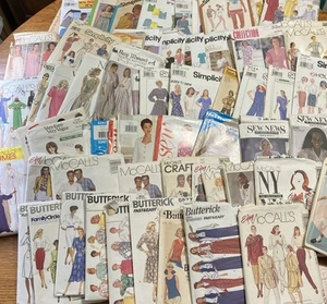 Lot of 60+ Vintage Sewing Patterns - Butterick, Vogue, Mccall's, Simplicity, etc - Picture 1 of 5