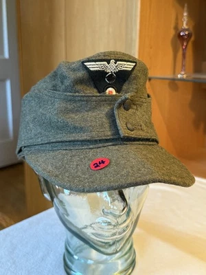 Original WW2 German Army Wehrmacht Heer M43 Wool Field Cap Enlisted Size 59 - Image 1 of 4