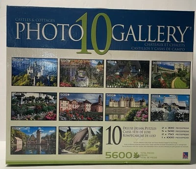 Sure-Lox Photo Gallery 10 Deluxe Jigsaw Puzzles 5600 Pieces Chateaux Chalets NEW - Image 1 of 4