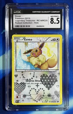 CGC 8.5 Eevee RC14 Holo 2013 Black & White Legendary Treasures Radiant Nm Mint - Image 1 of 4