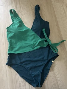 Traje de baño Summersalt para mujer 12 bloques de colores envoltura playa vacaciones descarado verde - Imagen 1 de 9