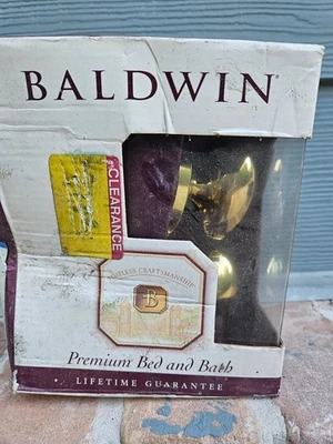 BALDWIN Knob Solid Brass NEW PREMIUM BED BATH PRIVACY NEVER USED EGG SHAPED - Image 1 of 4