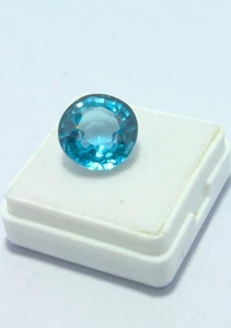 Certified 9.60 Ct Light Blue Aquamarine | Round Cut | Natural & Untreated - Picture 1 of 8