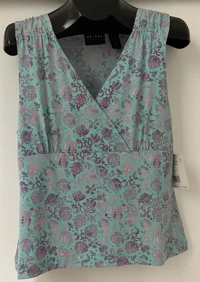 Axcess Tank Top Women’s XL V Neck Sleeveless Blue/purple Print - Image 1 of 4