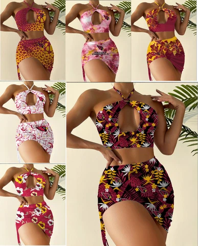Arizona Cardinals 2pcs Halter Neck Bikini Set Slim Cutout Swimsuit Sexy Bodycon Cover