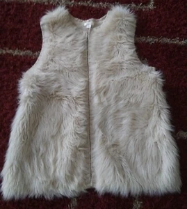 Women's Xhilaration Faux Fur Cardigan Sweater Vest Beige Large EUC - Picture 1 of 5
