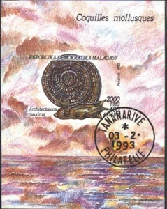 Madagascar block208 (complete issue) used 1993 molluscs - Picture 1 of 1