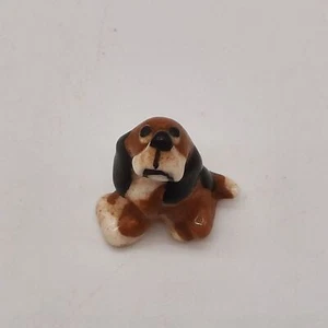 Vintage Hagen Renaker extra miniature ceramic hound dog half inch tall - Bild 1 von 6