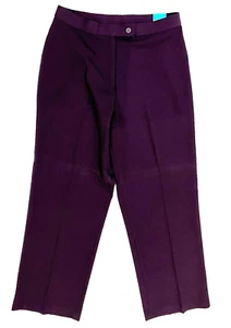 Apt.9 Womens Dress Pants Straight Leg Flat Front Stretch Burgundy Sz 10 $40 - Picture 1 of 9