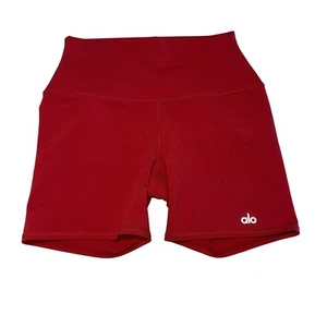 Pantaloncini biker estivi nuovi senza etichette ALO Yoga Airlift Energy 5" rosso audace donna piccoli S - Foto 1 di 9