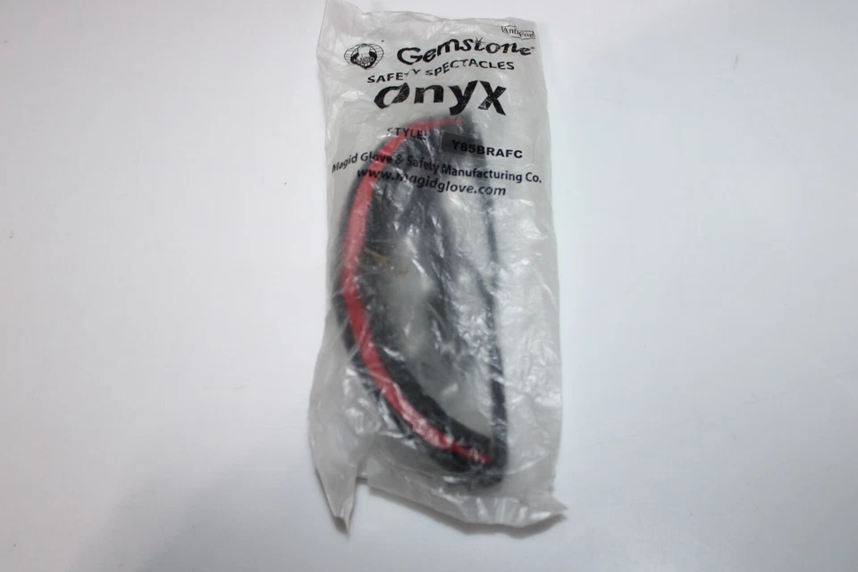 Gafas protectoras de ónix con piedras preciosas Magid Y85, lente transparente con marco negro, USS Foto 1 de 1