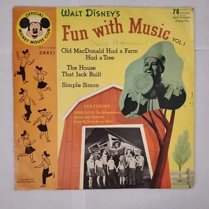 1955 Walt Disney's FUN WITH MUSIC VOL 1  EP Orange Vinyl 10" Record  78RPM 1503L - Picture 1 of 4