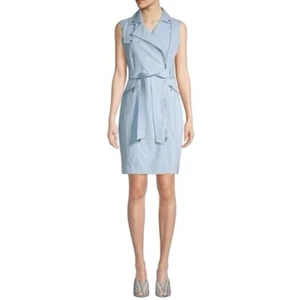 Calvin Klein Women’s Size 8 Asymmetrical-Zip Belted Business Casual Sheath Dress - Picture 1 of 14