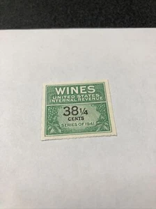 US RE189 38 1/4c Wines Internal Revenue Series of 1941 Unused - VF - MNH. - Picture 1 of 3