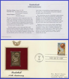 USA2 #2560 ADDR GOLDEN REPLICA FDC Basketball - Picture 1 of 1