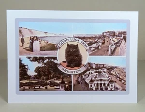 BRIGHTON Good Luck Black Cat - GREETING CARD - Vintage Views - Blank inside - Picture 1 of 3