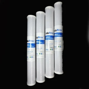 (4) 20" x 2.5" Filtrex Activated Carbon Water Filter Whole House Cartridges - Picture 1 of 7