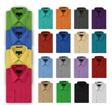 Men's Button Up Formal Dress Shirt Long Sleeve Solid Color Regular Fit
