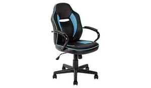 Argos Home Kunstleder Mid Back Gaming Stuhl - Blau & Schwarz - Bild 1 von 9