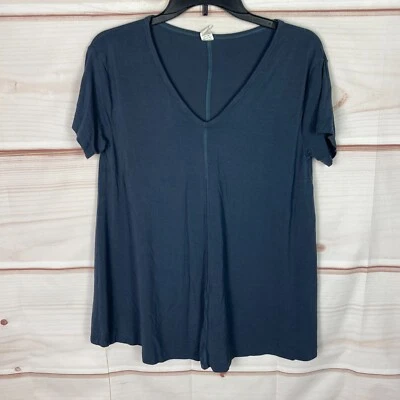 Camiseta Kate Quinn Top Mujer XS Gris Manga Corta Cuello en V Swing Jersey Tejida Sólida Foto 1 de 4