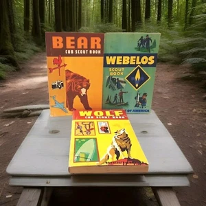  BSA Boy Scout Of America Cub Scout Books WEBELOS  BEAR  WOLF Vintage Lot of 3 - Picture 1 of 24