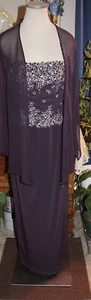 Montage Collection for Mon Cheri grape sateen evening long dress  10 - Picture 1 of 8
