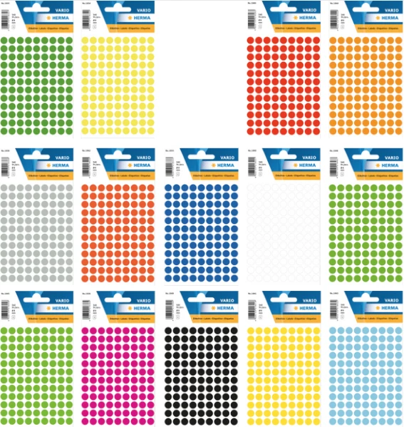 HERMA Markierungspunkte Klebepunkte Kreise - Alle Größen und Farben