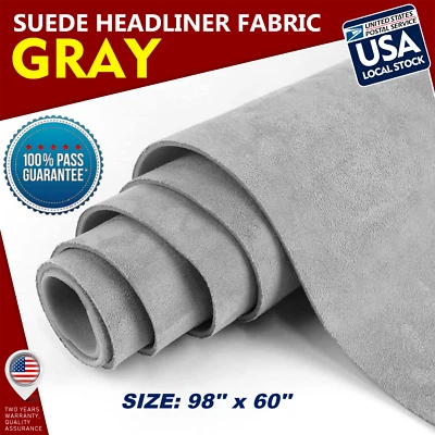98"x60" Grey Headliner Fabric Suede Pickup truck ceiling Liner Sag Upholstery - Image 1 of 4