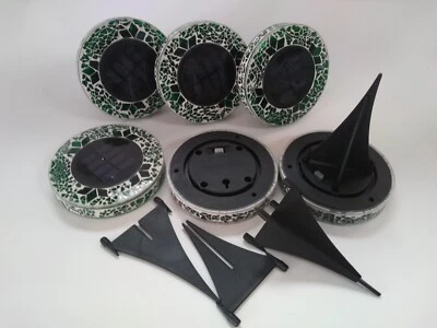 B & H Solar Outdoor Mosaic Disk Lights, 6-Pack - Forest Green - New with Box - - Image 1 of 3