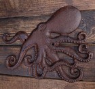Cast Iron Nautical Marine Deep Sea Octopus Wall Decor Plaque Coastal Ocean Beach