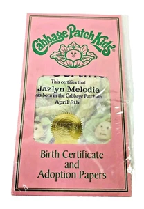 Fabrikversiegelt Jazlyn Melodie 8. April Kohl Patch Kinder Geburt Zertifikat CPK - Bild 1 von 2