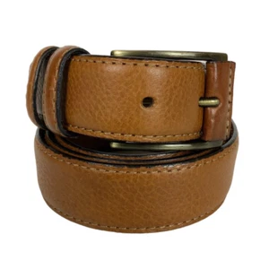 Joseph Abboud Mens Dress Belt Size 40 Tan Pebbled Leather Handcrafted in Italy - Picture 1 of 4
